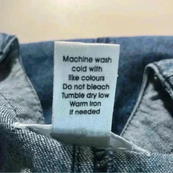 Japna Medium Wash denim button front fitted sleeveless belted dress size small - Picture 11 of 11